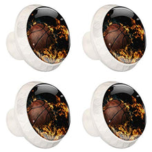 Basket in fiamme retrò 4 PCS Pomelli per Porta, Pomolo per Mobile, Pomelli per Mobili con Viti, Maniglia per Armadietto, Pomelli per Porta, Pomelli per Cassetti per Porta, Armadio, Cassetto e Credenza