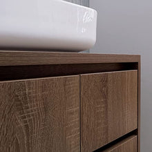 Kiamami Valentina MOBILE BAGNO SOTTOLAVABO CM 75 NOCE SCURO LAVABO E SPECCHIO | SIENA