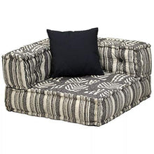 Tidyard Pouf Divano Modulare a 2 Posti con Braccioli in Patchwork Tessuto 140x70x40 cm,Divano 2 Posti,Divano in Tessuto,Divano Cameretta,Divano Modulare in Tessuto - Arredi Casa