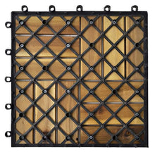 GOTOTOP Set di 20 piastrelle in legno di acacia per esterni, 30 x 30 x 2,4 cm, antiscivolo per terrazza, giardino, balcone