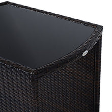 Outsunny Set Mobili da Giardino in Rattan e Ferro 3 pz Set di Tavolino e Sedia con Cuscino