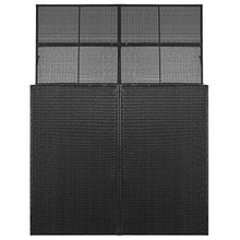 OUSEE Copribidone Doppio per Spazzatura Nero 153x78x120 cm Polyrattan