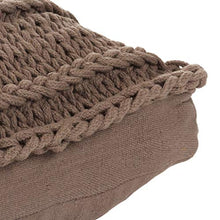 ROMELAREU Cuscino da Terra Quadrato Fatto a Maglia Cotone 60x60cm Marrone Casa e Giardino Arredo Cuscini Foderati