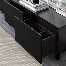 BESTÅ combinazione di cassetti 180x40x48 cm nero-marrone/Selsviken lucido/nero
