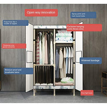 XYBB Armadio Camera da Letto Tessuto Telaio in Acciaio Tubo in Acciaio Bolds Rinforzo Doppio Assemblaggio 175 * 87 * 45cm 12