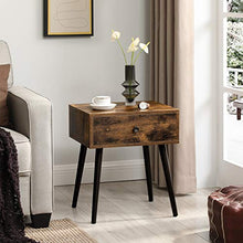 VASAGLE Comodino, Tavolino con Cassetto e Gambe Affusolate, in Stile Vintage, Marrone Vintage LET176B01