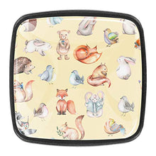 Acquerello simpatici animali della foresta Pomelli per Porta Set di 4 Pomelli per Mobili Manopole per Cassetti Cucina Armadio Vetro