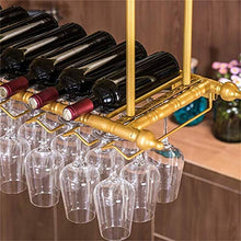 IAIZI Bar/Pub Wine Rack Ripiani con Supporto Calici Floating - Muro Hanging Ferro Vino E Bottiglie di Vetro Cabinet Organizer - Gold Frame - Parete Soffitto Decor (Size : 100cm)
