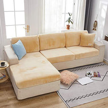 C/N Copriseduta Divano in Velluto Federa Elasticizzata Copri Seduta Divano copridivano Seduta con Cuscini Separati Beige - Arredi Casa