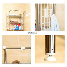 Scaffale sopra la toilette Bagno Regolabile Ripiano per WC Ripiano su Lavatrice Balcone Salvaspazio Multifunzione, Acciaio Inossidabile