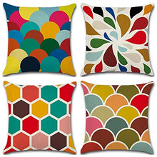 GSYYSZD Fodera per Cuscino in 4 Pezzi, Federa per Stampa Grafica Tridimensionale in Lino Adatta per Divano, Auto, Camera da Letto 45 * 45 cm,02