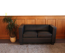 Serie Lille M65 divano sofa 2 posti 70x75x137cm ~ nero pelle
