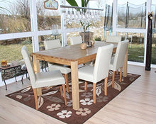 Mendler Set 4x sedie Littau ecopelle per sala da pranzo 43x56x90cm avorio piedi chiari