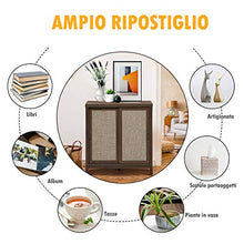 COSTWAY Armadietto Portaoggetti Basso, Armadio con 2 ripiani, in Legno