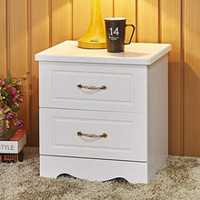 Comodino CStorage Cabinet Dresser Organizzatore in Camera da Letto Corridoio Ingresso 2 Cassetti Bianco Lassic Legno Comodino End Table Storage Tower per la Camera e L'Ufficio