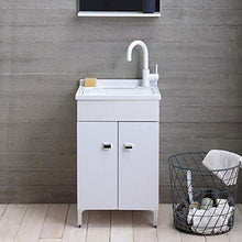 Kiamami Valentina LAVATOIO LAVANDERIA 50X50 CM CON MOBILE BIANCO LUCIDO E ASSE INCLUSA