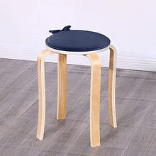 Cuscino circolare per sedia con cravatte, 4 pezzi, coprisedia rotondo, sfoderabile, per interni ed esterni, per patio, bar, bar, bar, antiscivolo, per bambini, senza sedia (blu, 30 cm)