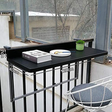 LWZ Tavolo da Esterno Pieghevole per Esterni, ringhiera Regolabile per Balcone, per Patio, Giardino, terrazza, Nero/Bianco
