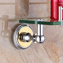 GDFEH Scaffale per Il Bagno Scaffale per Cosmetici a 1 Strato, con Asta di Rame Full Rame Bathroom Glass Shelf Bathrofed Bathrofd Bagno Bagno Scaffale 38 cm / 14,9 Pollici