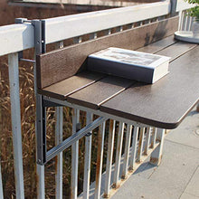 LWZ Tavolo Pieghevole da Balcone per Patio, Giardino, Ponte, Regolabile, Marrone
