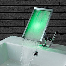 HYY-YY - Rubinetto per lavabo da bagno, con LED creativo, a cascata, in rame, con foro singolo, per lavabo e lavabo