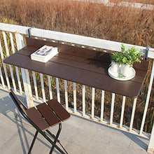 LWZ Tavolo Pieghevole da Balcone per Patio, Giardino, Ponte, Regolabile, Marrone
