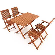 Deuba Set da Pranzo da Giardino 5 Pezzi Sydney Tavolo e sedie in Legno di Acacia Certificato FSC® terrazzo Balcone Patio
