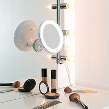 Sichler Beauty Specchio ingranditore: Specchi da Barba e Cosmetici, Ø 17,5 cm, 5 Volte, 25 LED, Ventosa a 360 ° (Specchio da Barba Ventosa)