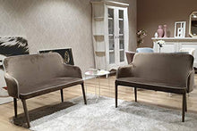 Italian Concept New Plana Plus Divano in Velluto, 120 x 60 x 90 HS47.5;HB68, Cappuccino