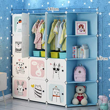 Locker Withdoor Armadio Armadio Hanging Rimovibili di Plastica Divide-Grid Angolo Ampi Ripiani Abbigliamento Home Camera Blu MUMUJIN (Size : 147X37X147CM)