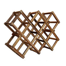 Stephen Wine Racks - Classical Wooden Red Wine Rack Beer Foldable 10 Bottle Holder Kitchen Bar Display Shelf Organizer Home Table Decor - by 1 PCS