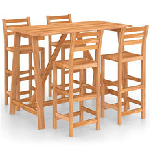 FAMIROSA Set da Bar da Giardino 5 pz in Legno Massello di Acacia-7850