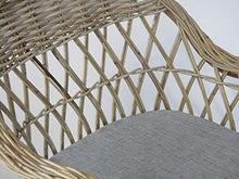 fantasie d oriente Poltrona in Vimini Naturale Intreccio in Rattan Traforata con Cuscino Salotto