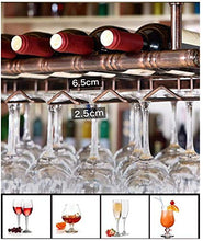 MFLASMF Upside Down Wine Glass Holder/Wine Rack on The Ceiling Decorative Bar, Wrought Iron Wine Rack Restaurant, Kitchen,Bronze,80X30CM