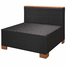 Chloe Rossetti - Set di divani da giardino in polyrattan, 7 pezzi, colore: marrone, spessore: 5,1 cm