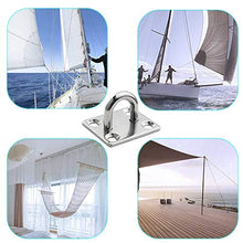 FYSL 6 Placca Occhiello in Acciaio Inossidabile,Piastra con Occhiello e moschettone per Yoga Altalene/Amache/Sartiame Marino