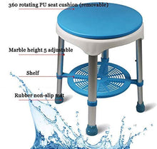 Sgabello da Bagno Girevole Regolabile in Altezza con ripiano per Pedale Max.150 kg 13 Pollici 0110