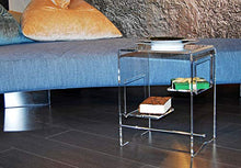Slato Comodino da Notte dal Design Moderno a tre ripiani in plexiglass Trasparente Euridice