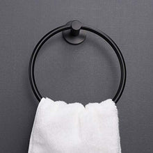 Tuggui - Portasciugamani in acciaio inox SUS 304, colore: Nero opaco