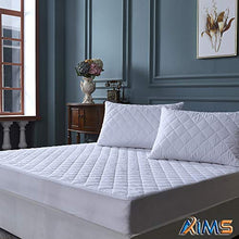AIMS, Coprimaterasso trapuntato impermeabile in microfibra, con angoli, con fascia elastica, profondità extra di 40 cm (King)