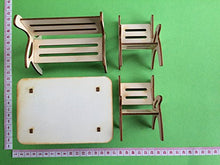 Petra S bastel News a gmh08fs1 Tavolo Gruppo, Composto da 1 Tavolo, 1 x per Panca da Giardino e 2 sedie in Legno, 4 Pezzi