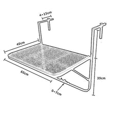 Elegante Semplicità Scaffale Scaffale Sospeso a Parete Scaffali Iron Art Pieghevole Semplice Mini Balcone Tavolo da Appendere Ringhiera in Metallo, 4 Colori, HJJ, bianca, 60x40x39cm