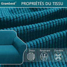 Granbest - Copridivano estensibile in tessuto jacquard 1 pezzo per divano 4 posti con braccioli, rivestimento per divano (4 posti, blu/verde)