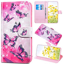 Saceebe Compatibile con Galaxy A50 Custodia pelle Cover a libro PU Flip Case Cover [Custodia in pelle con motivo dipinto 3D] Portafoglio Con cordino Protettive Bumper Morbido,Farfalla viola