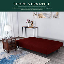 CHUN YI Copridivano Senza Braccioli Clic Clac 3 Posti Fodera per Cuscino Elastica per Divano Letto Pieghevole Senza Braccioli (Divano Letto, Vino)