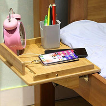 Tabpole - Comodino in bambù, stile semplice, comodino, comodino, organizer per cellulare, tablet, bevande a distanza