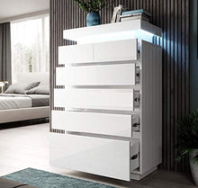 muebles bonitos Comò Melissa in Colore Bianco con LED RGB