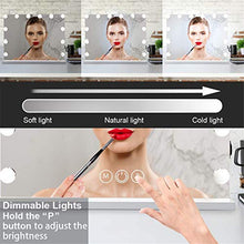 Specchio Cosmetico con Luci A LED,Specchio Cosmetico per Trucco con 15 Lampadine A LED E 3 Luci Dimmerabili,Controllo Touch,Bianco