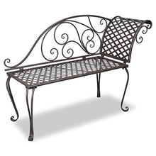 Anself Panchina in Metallo con Disegno Marrone d'antiquariato
