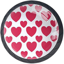 Pink Love Hearts Valentin Pattern Pomelli per Porta Set di 4 Pomelli per Mobili Manopole per Cassetti Cucina Armadio Vetro